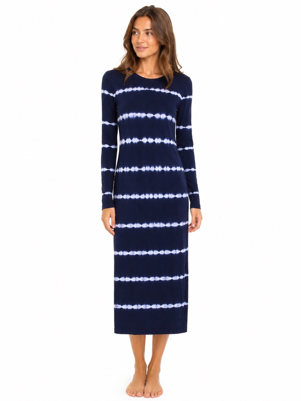 GAP Navy Tie-Dye Long Sleeve Dress